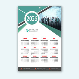 Calendari foglio con foro
